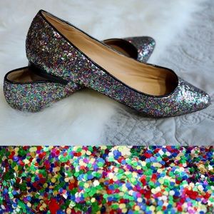 Talbots 6.5 Shoes Rainbow Glitter Leather Holiday